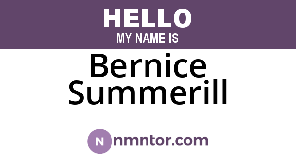 Bernice Summerill