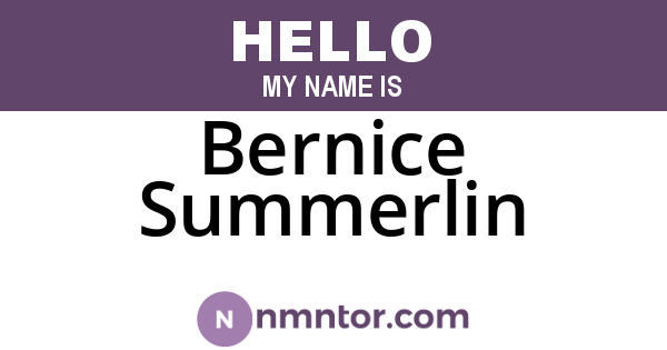 Bernice Summerlin