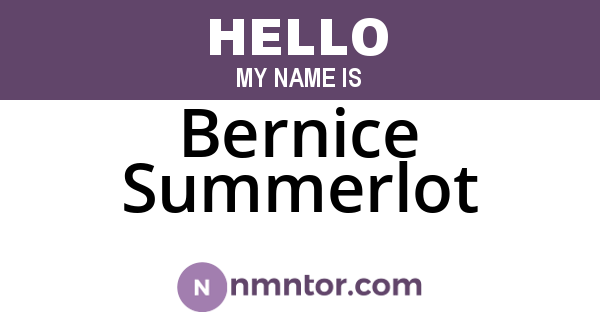 Bernice Summerlot