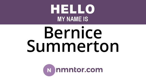 Bernice Summerton