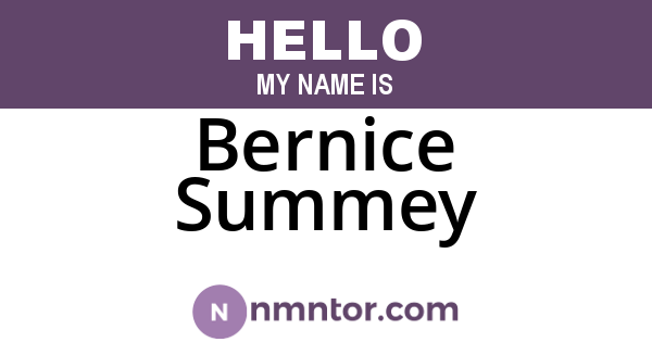 Bernice Summey
