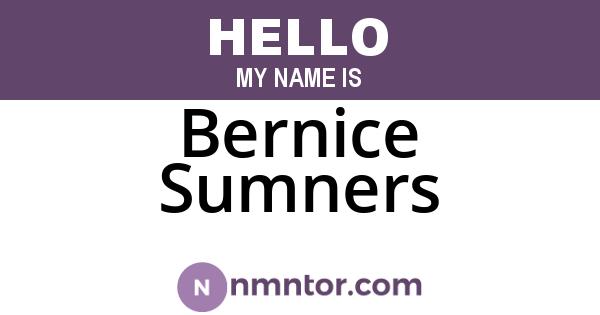 Bernice Sumners