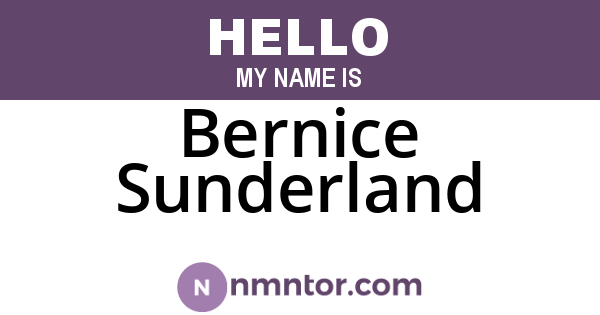Bernice Sunderland