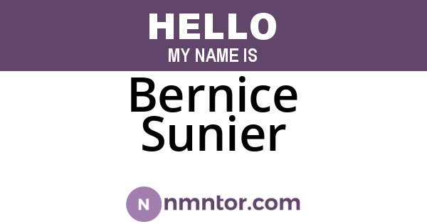 Bernice Sunier