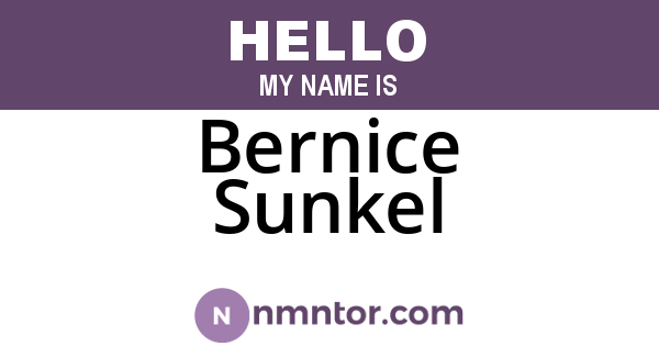 Bernice Sunkel
