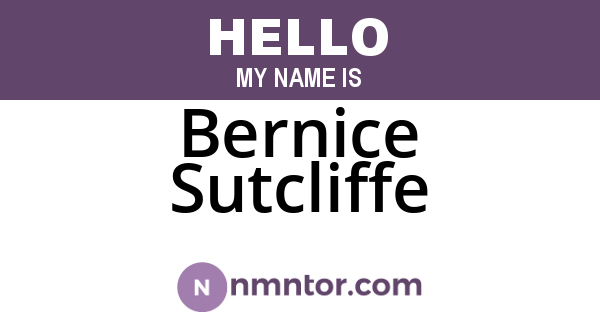 Bernice Sutcliffe