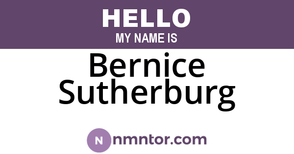 Bernice Sutherburg