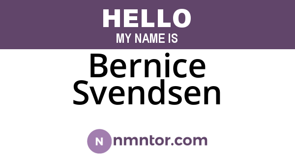 Bernice Svendsen