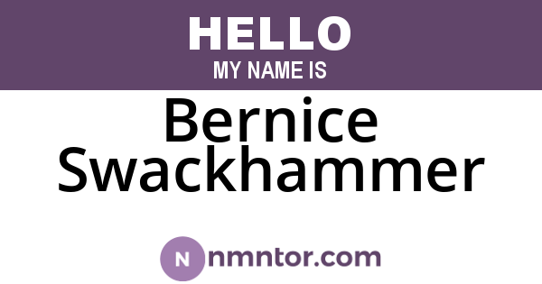 Bernice Swackhammer