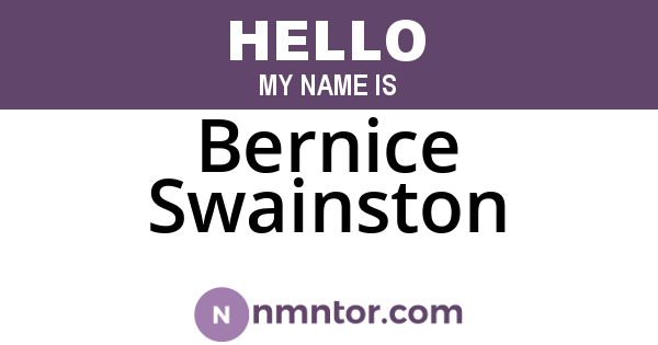 Bernice Swainston