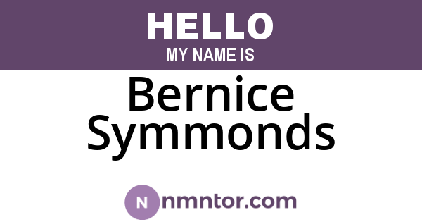 Bernice Symmonds