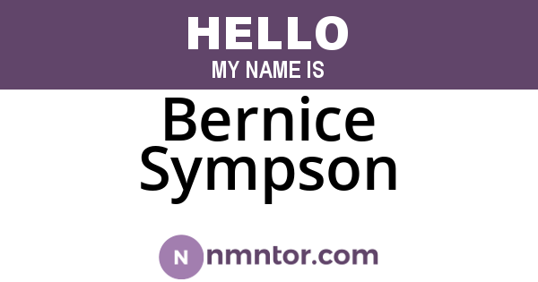 Bernice Sympson