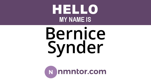 Bernice Synder