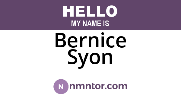 Bernice Syon