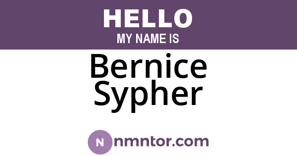 Bernice Sypher