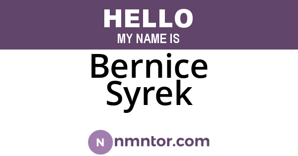 Bernice Syrek