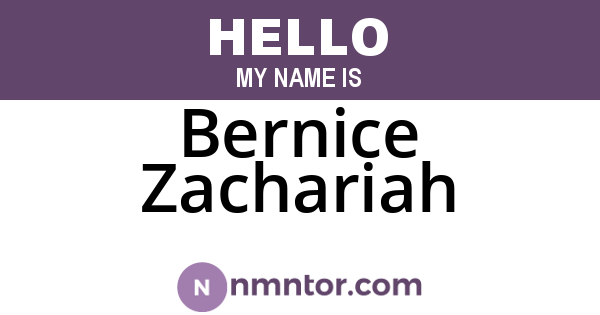 Bernice Zachariah