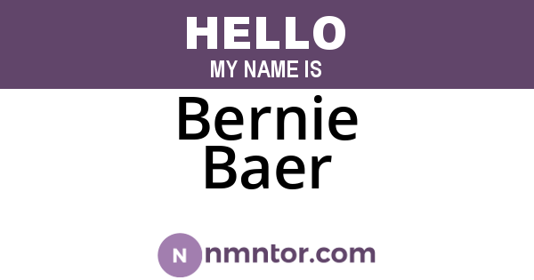 Bernie Baer