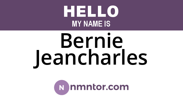 Bernie Jeancharles