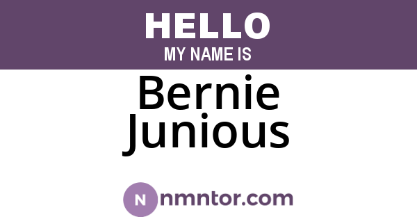 Bernie Junious