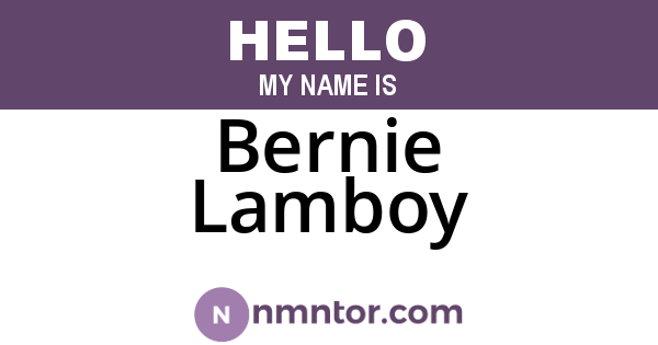 Bernie Lamboy