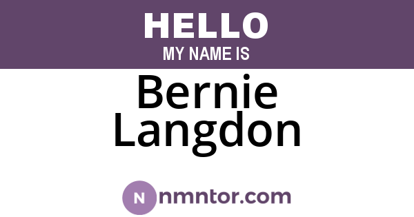 Bernie Langdon