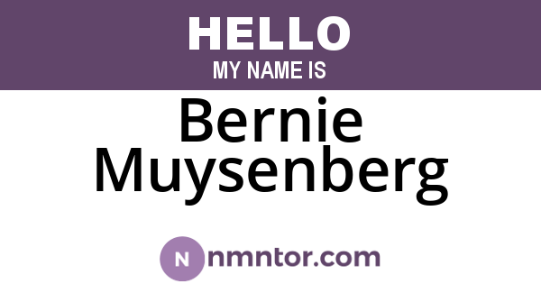 Bernie Muysenberg