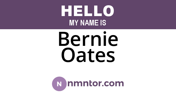 Bernie Oates