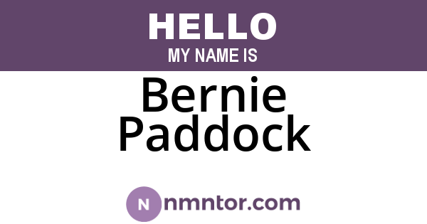 Bernie Paddock