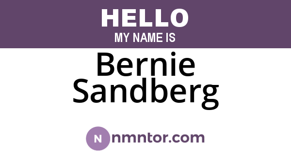 Bernie Sandberg