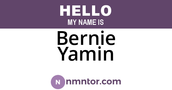 Bernie Yamin