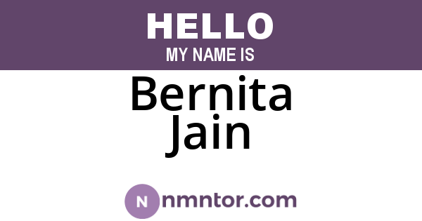 Bernita Jain