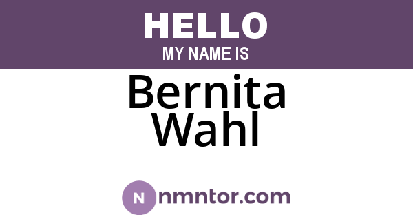Bernita Wahl