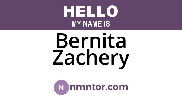 Bernita Zachery