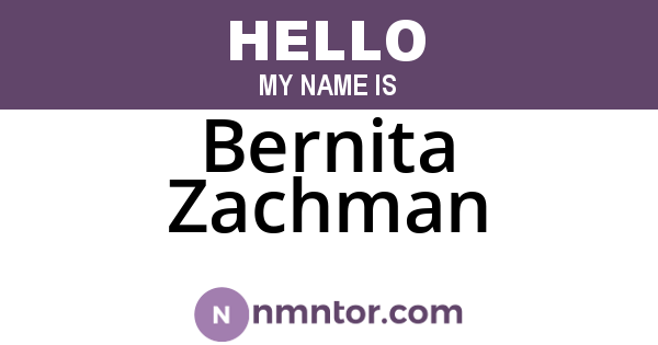 Bernita Zachman