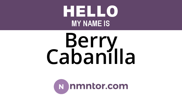 Berry Cabanilla
