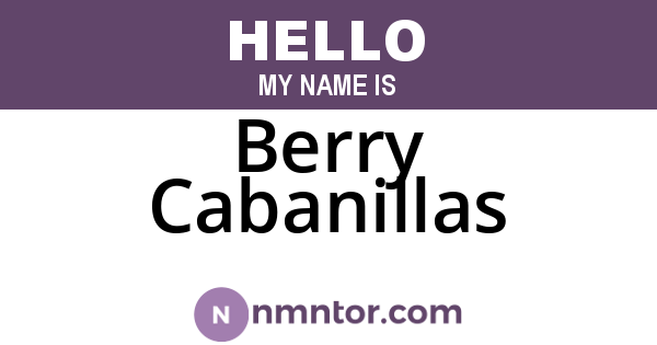 Berry Cabanillas