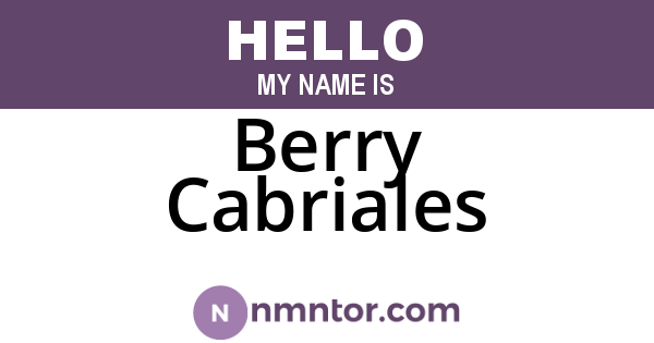 Berry Cabriales