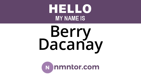 Berry Dacanay