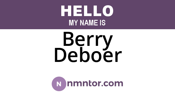 Berry Deboer