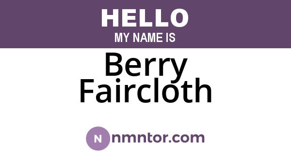 Berry Faircloth
