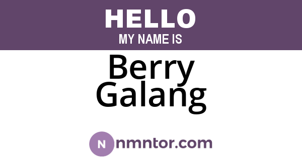 Berry Galang