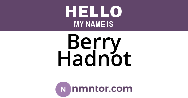 Berry Hadnot