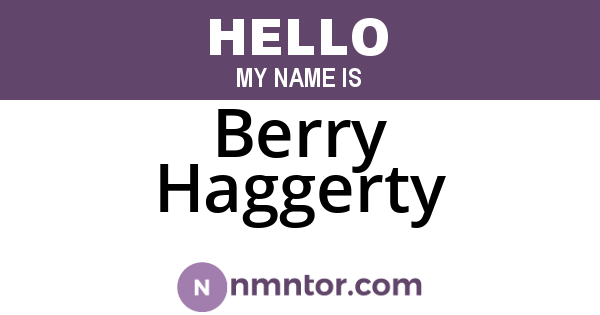 Berry Haggerty