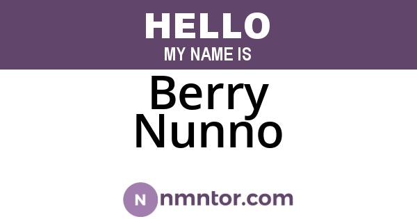 Berry Nunno