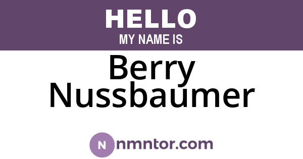 Berry Nussbaumer