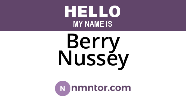Berry Nussey