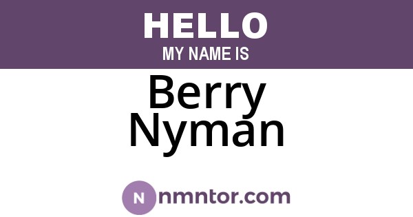 Berry Nyman