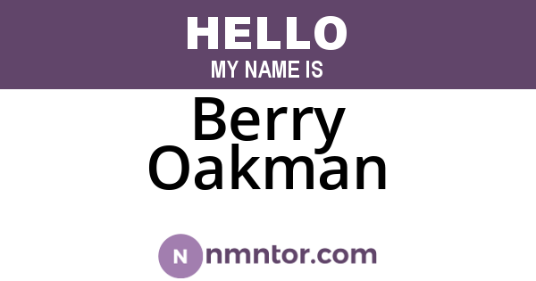 Berry Oakman