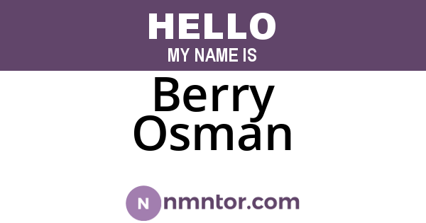 Berry Osman